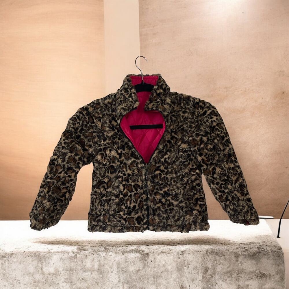 Me Jane Toddler Girls Leopard Print Full Zip Coat Jacket Size 5T